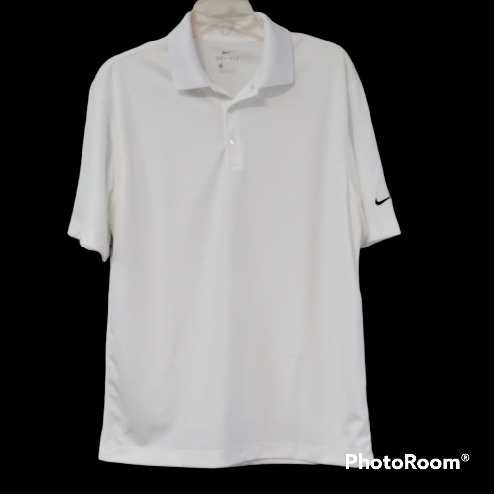 Nike Golf Dri Fit White Polyester Polo Shirt Men's Size M